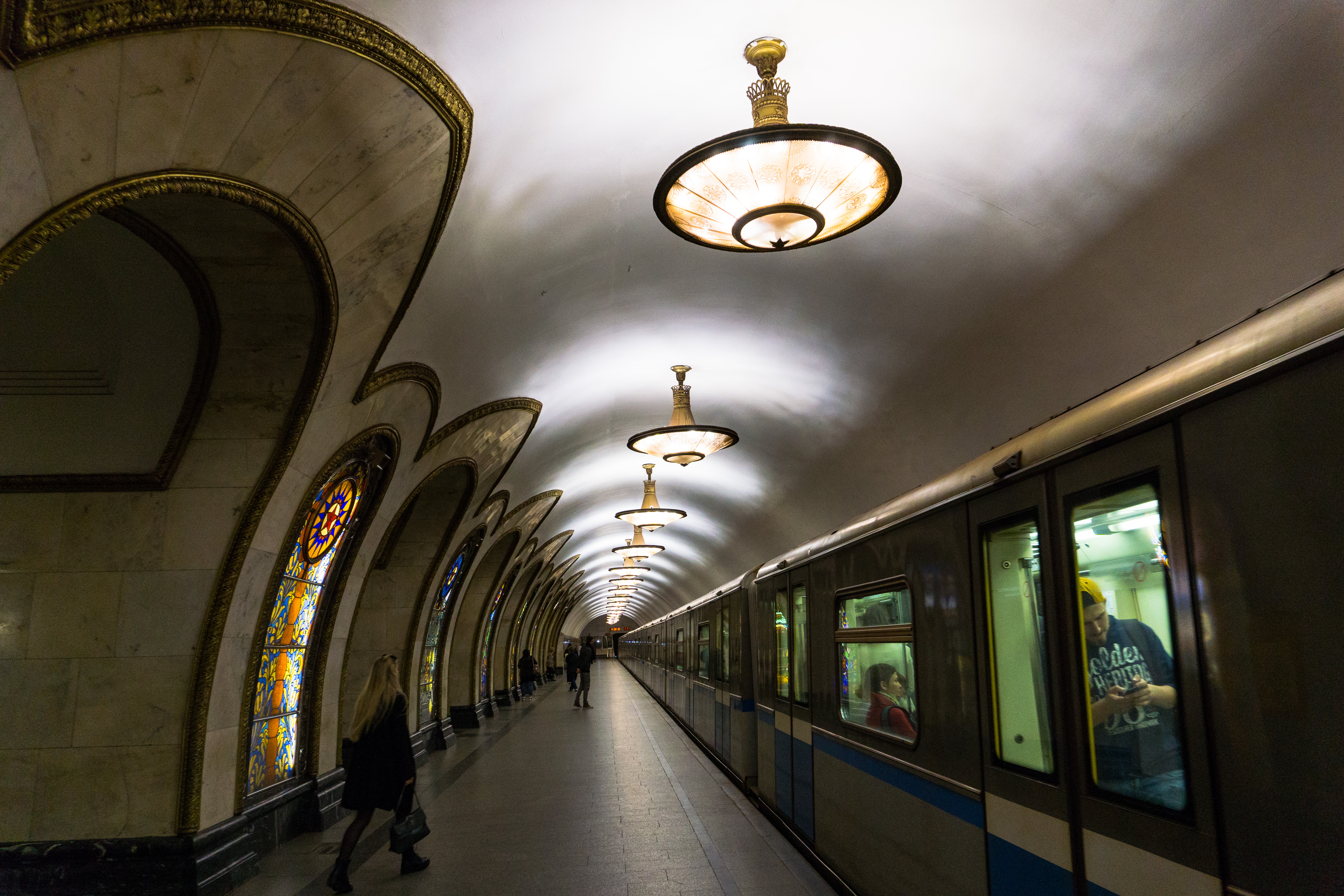 Metro in moscow with beautiful architectural design