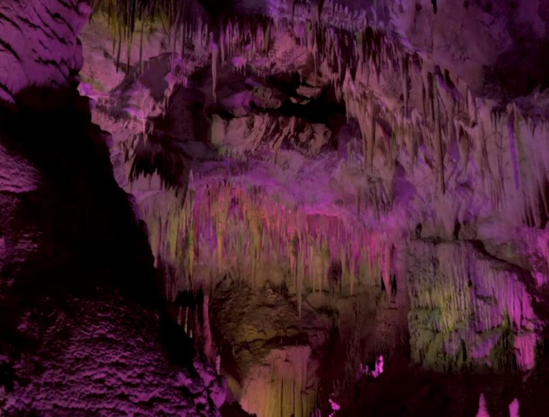 prometheus cave with stalactite and stalagmite